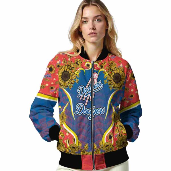 los angeles dodgers sunflower bloom blue yellow jacket latest model