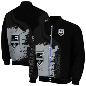 los angeles kings hexagonal pattern black jacket fashion forward