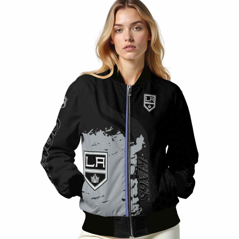 los angeles kings hexagonal pattern black jacket latest model