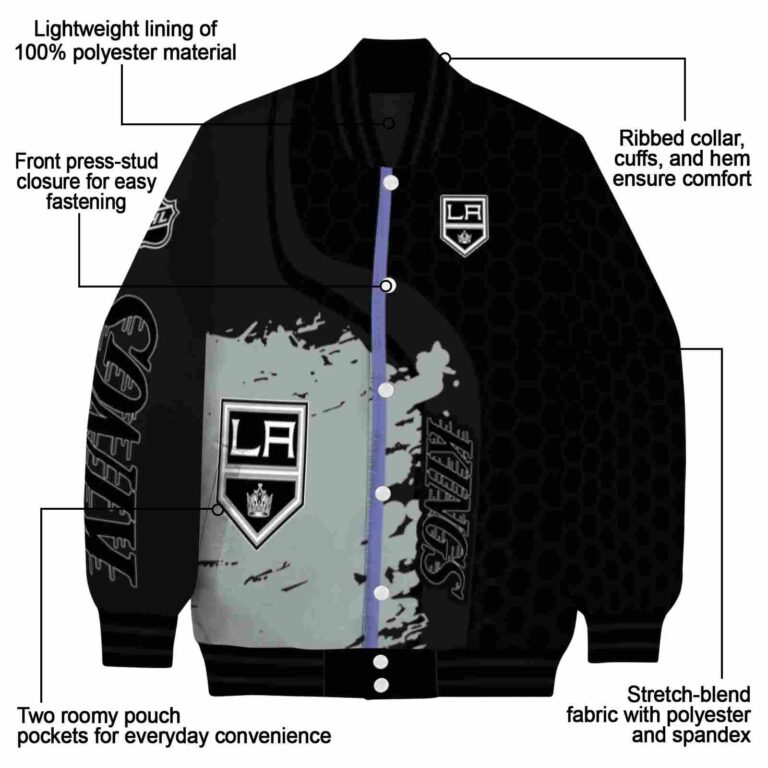 los angeles kings hexagonal pattern black jacket new arrival