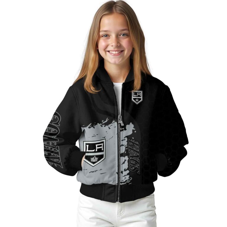 los angeles kings hexagonal pattern black jacket top rated