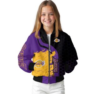 los angeles lakers hexagonal pattern purple black jacket top rated
