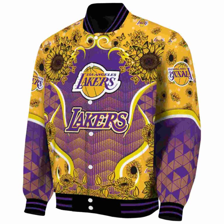 los angeles lakers sunflower bloom purple yellow jacket best selling