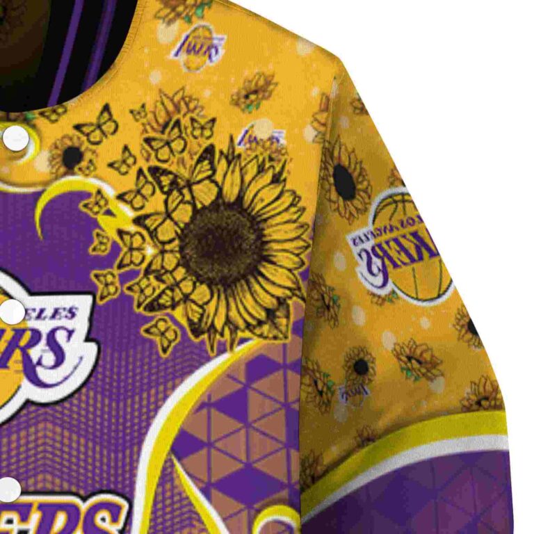 los angeles lakers sunflower bloom purple yellow jacket premium grade