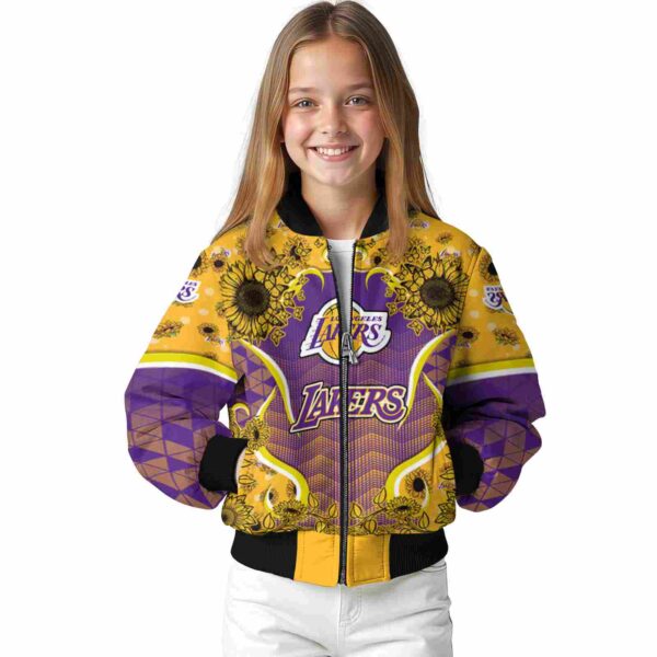 los angeles lakers sunflower bloom purple yellow jacket top rated