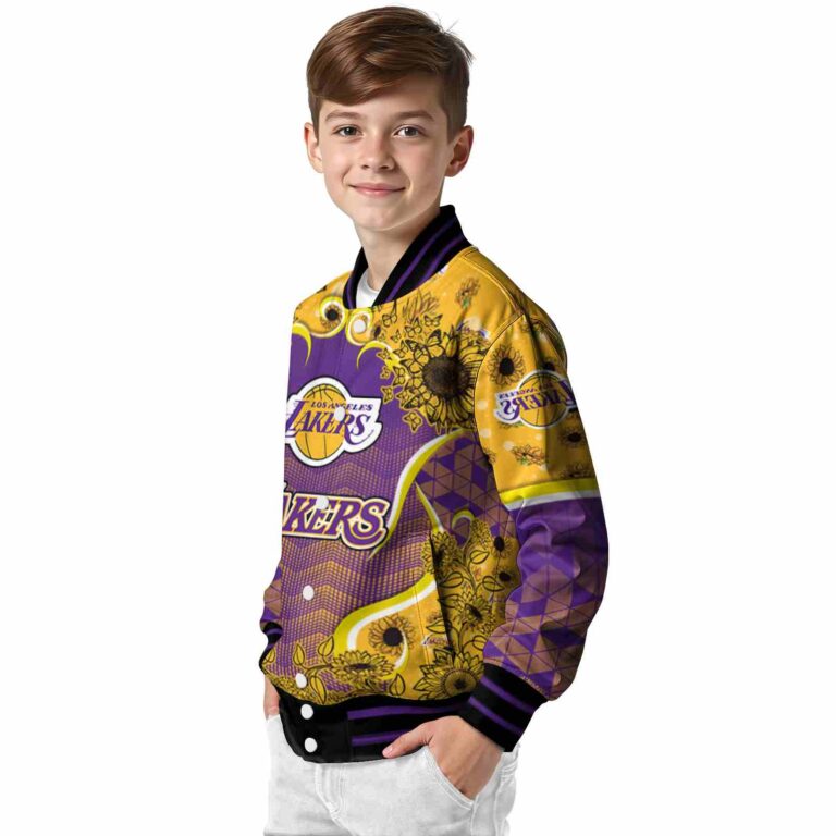 los angeles lakers sunflower bloom purple yellow jacket trendy