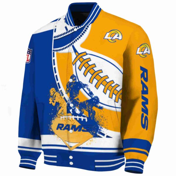 los angeles rams baseball stitching orange white jacket best selling