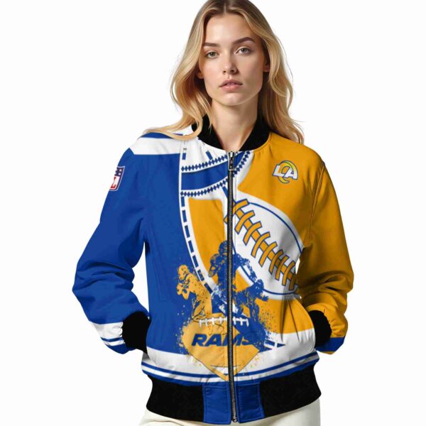los angeles rams baseball stitching orange white jacket latest model
