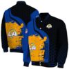 los angeles rams hexagonal pattern blue black jacket fashion forward