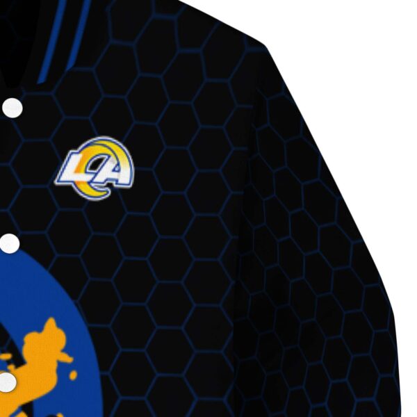 los angeles rams hexagonal pattern blue black jacket premium grade