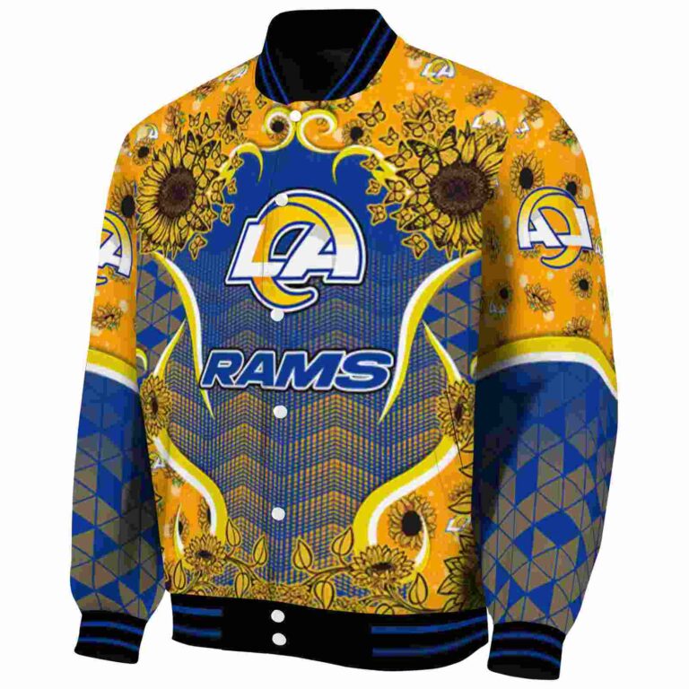 los angeles rams sunflower bloom blue yellow jacket best selling