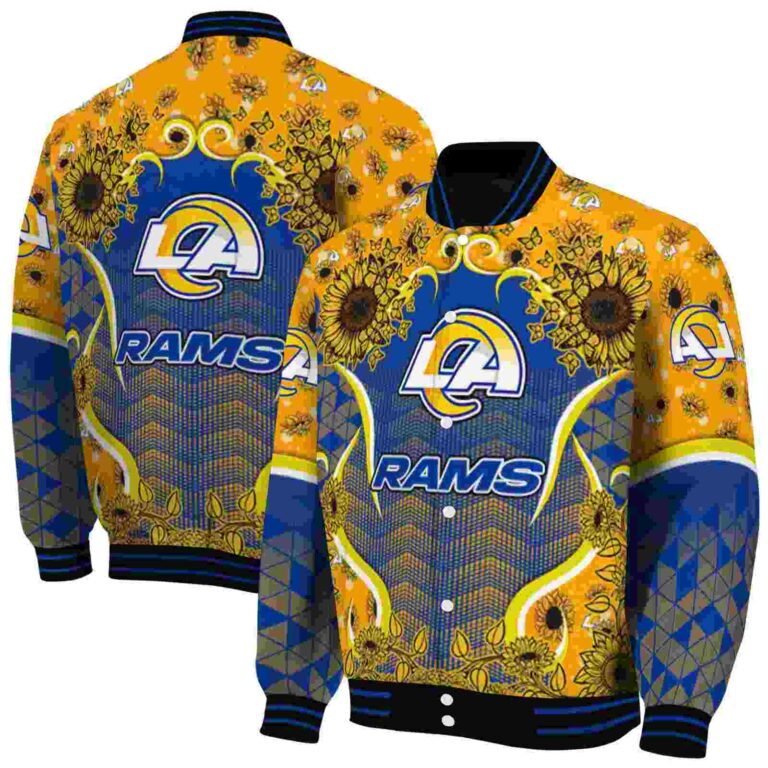 los angeles rams sunflower bloom blue yellow jacket fashion forward
