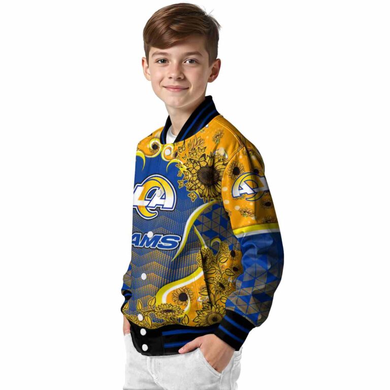 los angeles rams sunflower bloom blue yellow jacket trendy