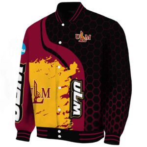 louisiana monroe warhawks hexagonal pattern red black jacket best selling