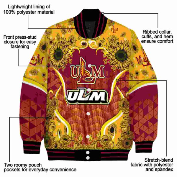 louisiana monroe warhawks sunflower bloom red yellow jacket new arrival