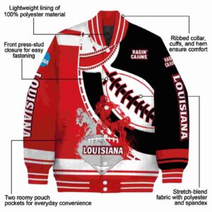 louisiana ragin cajuns baseball stitching black white jacket new arrival