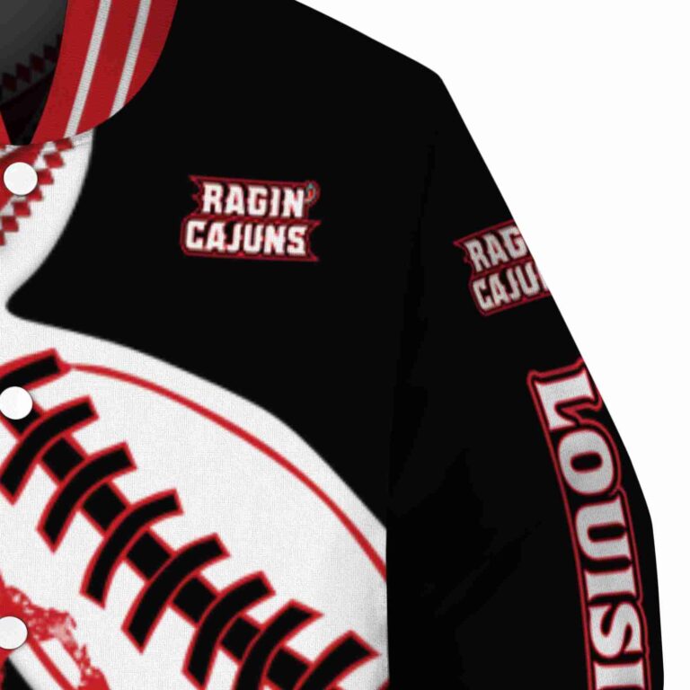 louisiana ragin cajuns baseball stitching black white jacket premium grade