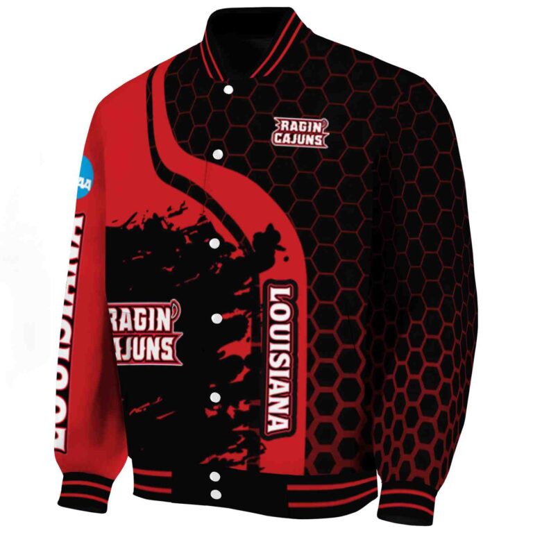 louisiana ragin cajuns hexagonal pattern red black jacket best selling