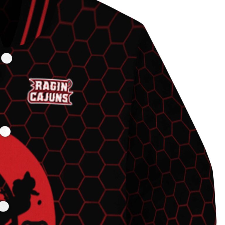 louisiana ragin cajuns hexagonal pattern red black jacket premium grade