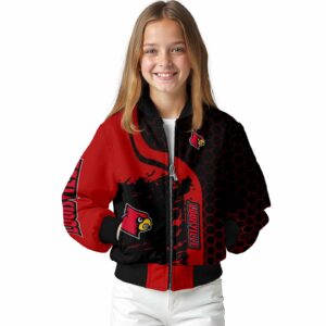 louisville cardinals hexagonal pattern red black jacket top rated