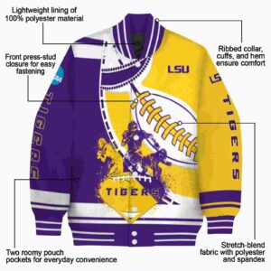 lsu tigers baseball stitching gold white jacket new arrival