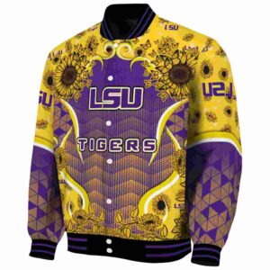 lsu tigers sunflower bloom purple yellow jacket best selling