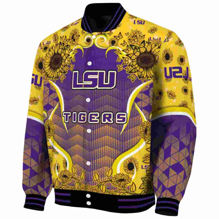 lsu tigers sunflower bloom purple yellow jacket best selling