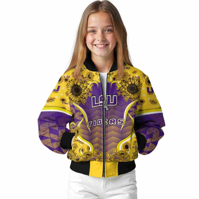 lsu tigers sunflower bloom purple yellow jacket top rated