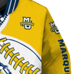 marquette golden eagles baseball stitching yellow white jacket premium grade