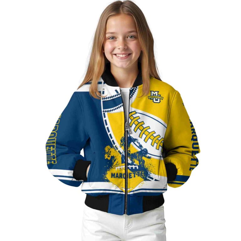 marquette golden eagles baseball stitching yellow white jacket top rated