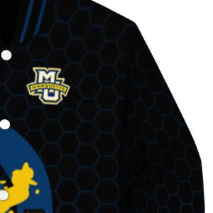marquette golden eagles hexagonal pattern blue black jacket premium grade