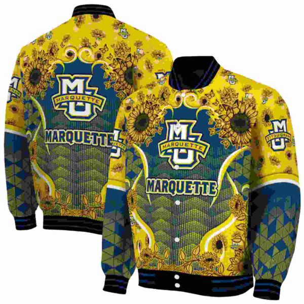 marquette golden eagles sunflower bloom blue yellow jacket fashion forward