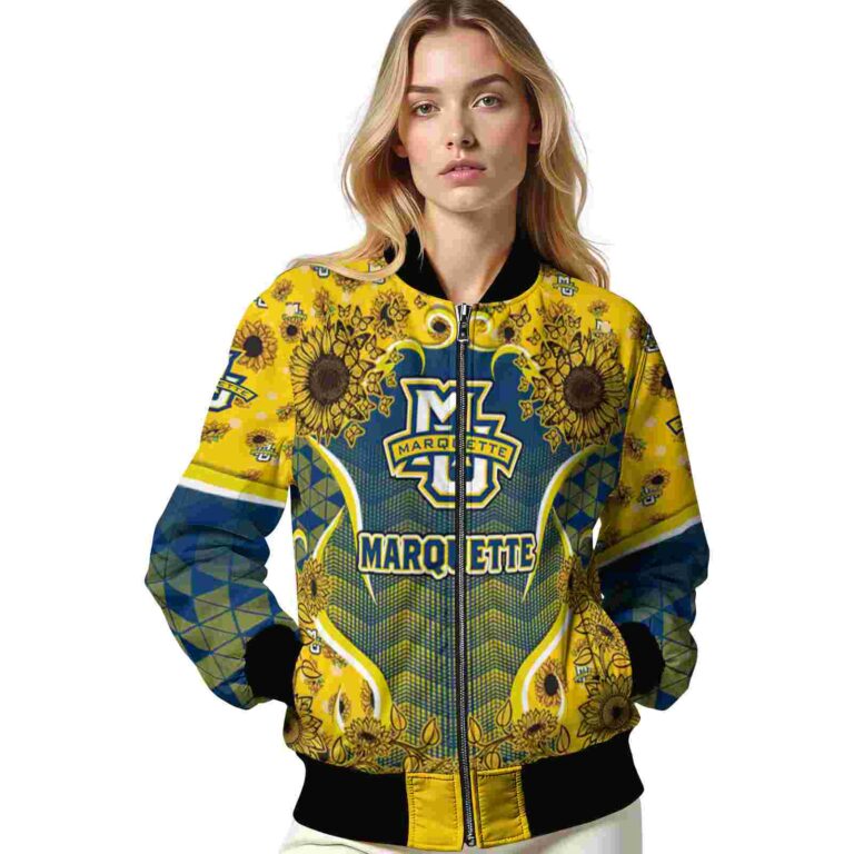 marquette golden eagles sunflower bloom blue yellow jacket latest model