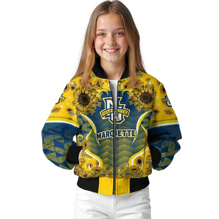 marquette golden eagles sunflower bloom blue yellow jacket top rated