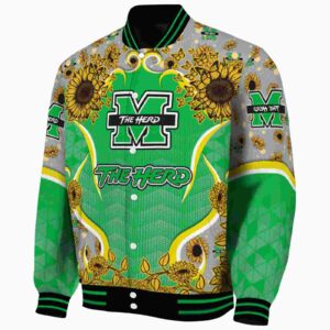 marshall thundering herd sunflower bloom green yellow jacket best selling