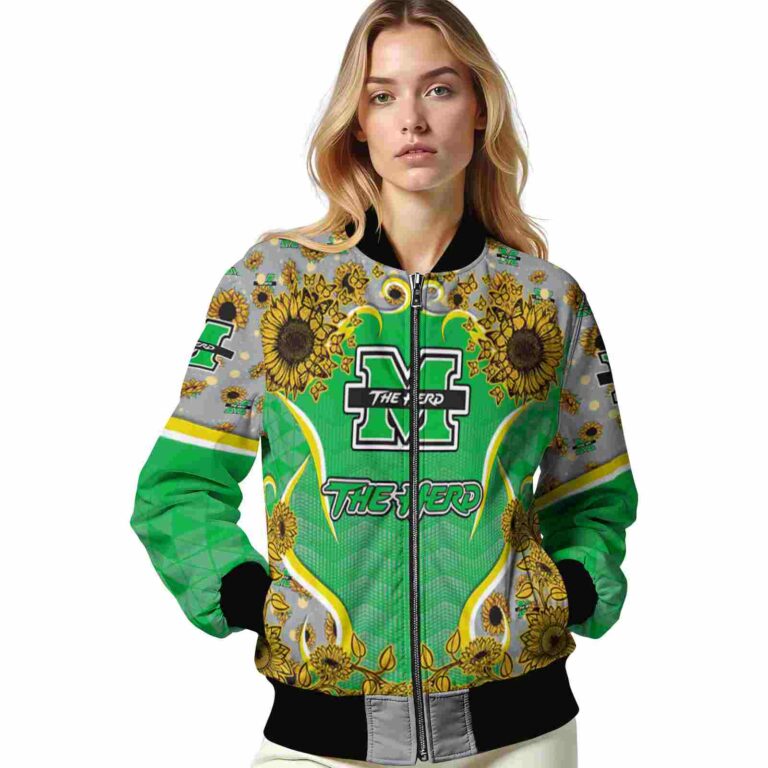 marshall thundering herd sunflower bloom green yellow jacket latest model