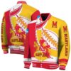 maryland terrapins baseball stitching gold white jacket fashion forward