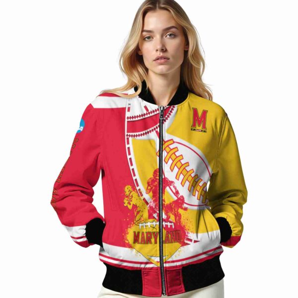 maryland terrapins baseball stitching gold white jacket latest model