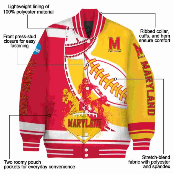 maryland terrapins baseball stitching gold white jacket new arrival