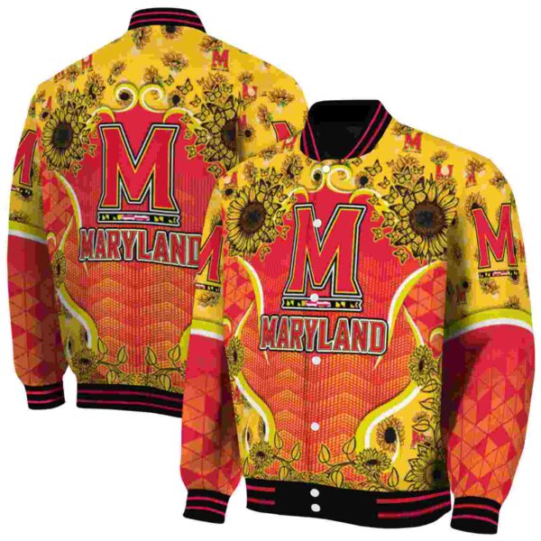 maryland terrapins sunflower bloom red yellow jacket fashion forward