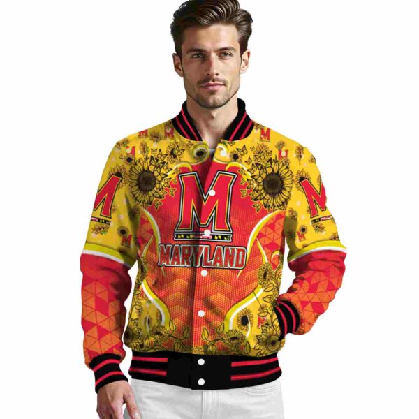 maryland terrapins sunflower bloom red yellow jacket high quality