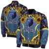 memphis grizzlies sunflower bloom blue yellow jacket fashion forward
