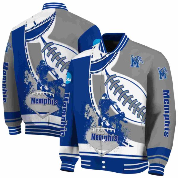 memphis tigers baseball stitching gray white jacket fashion forward