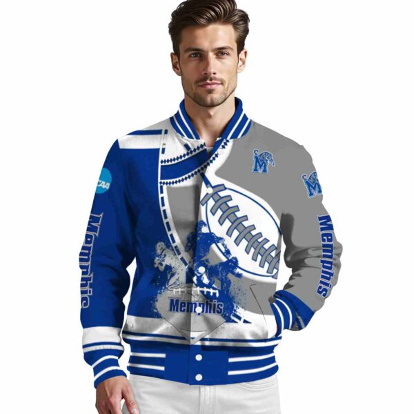memphis tigers baseball stitching gray white jacket high quality