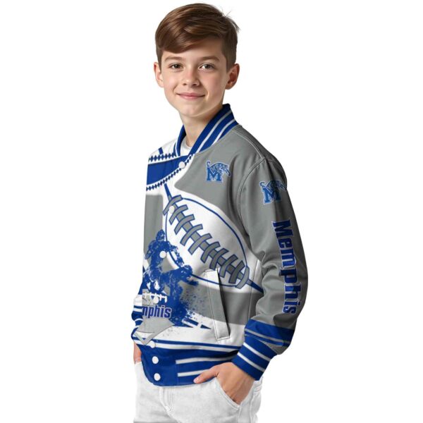 memphis tigers baseball stitching gray white jacket trendy