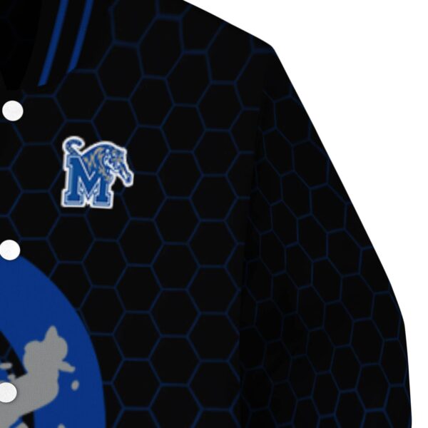 memphis tigers hexagonal pattern blue black jacket premium grade