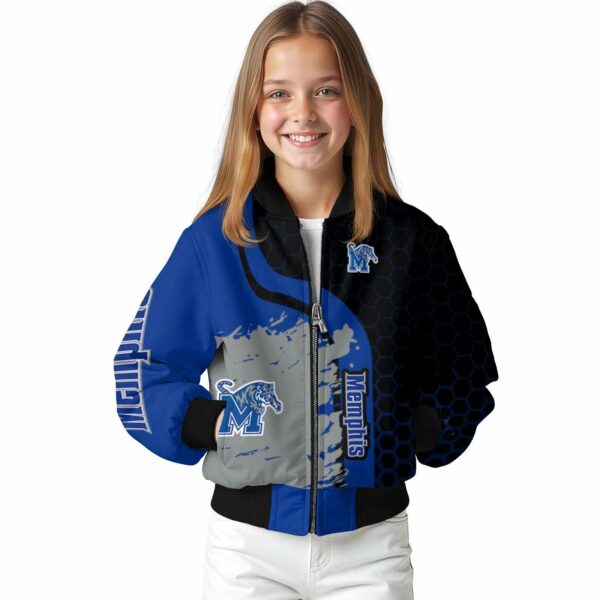 memphis tigers hexagonal pattern blue black jacket top rated