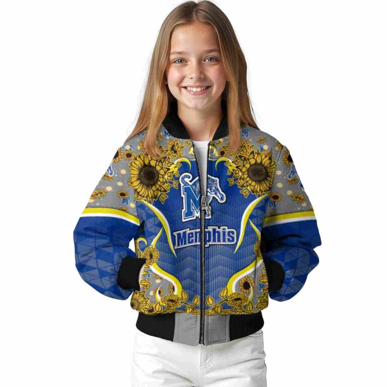 memphis tigers sunflower bloom blue yellow jacket top rated