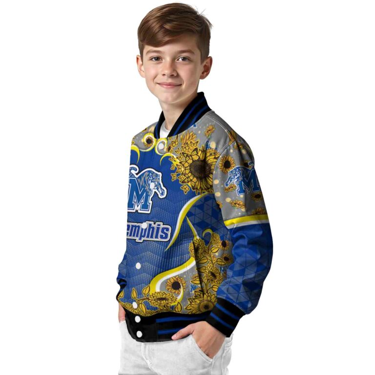 memphis tigers sunflower bloom blue yellow jacket trendy