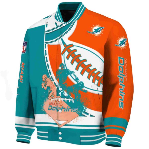 miami dolphins baseball stitching orange white jacket best selling